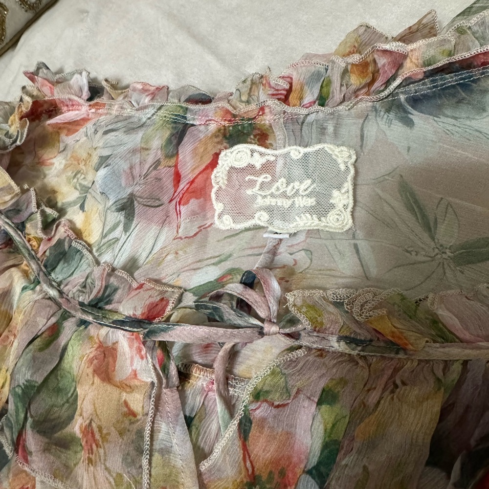 Johnny Was Floral Ruffle Blouse Size Med - Picture 5 of 7